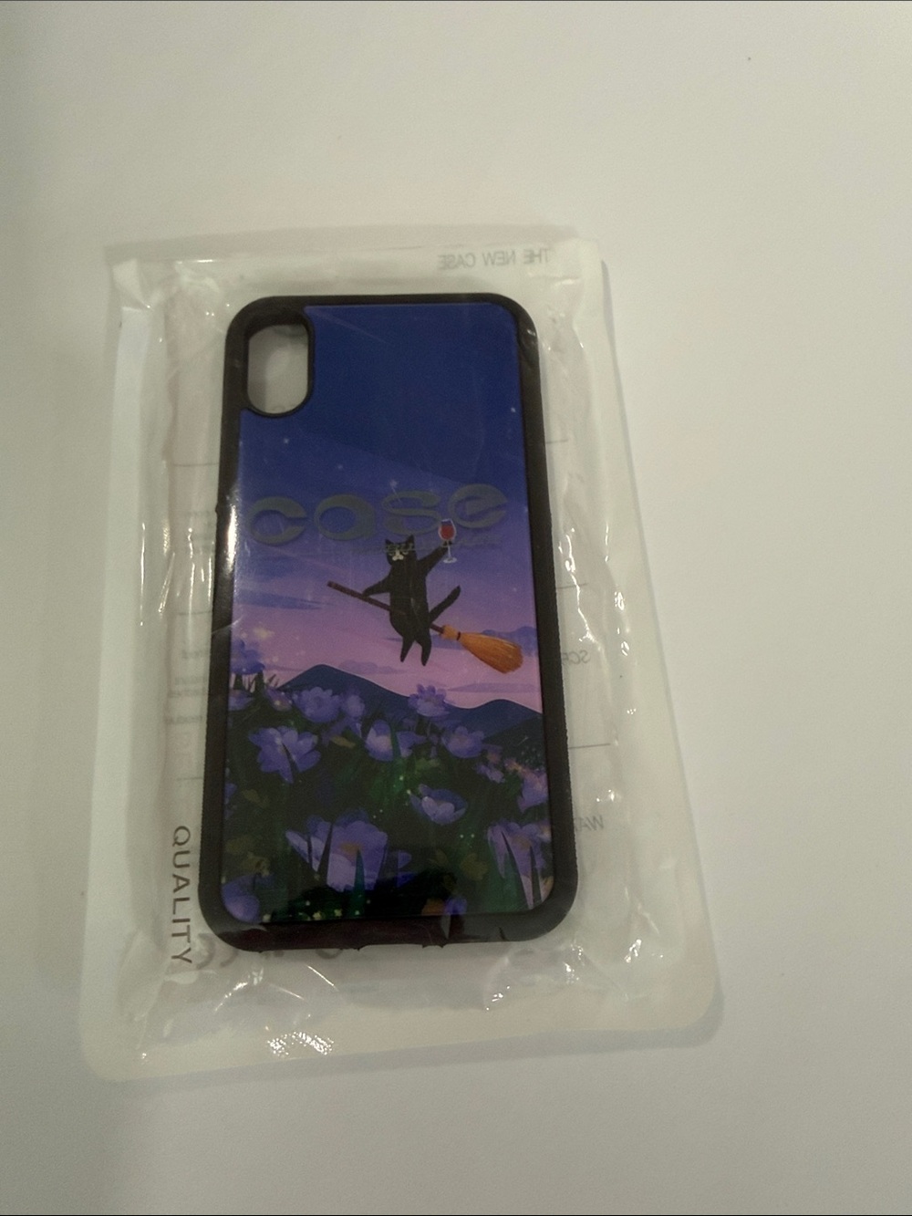 Purple Floral Witch Cat Phone Case - Protective Cover